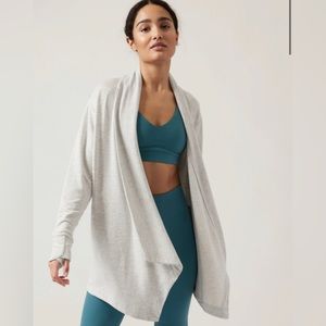 Athleta Pranayama Wrap Waterfall Cardigan Grey XXS